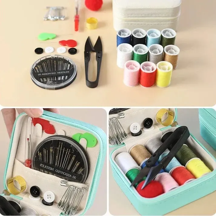 17Pcs Set Portable Household Multifunctional Needle and Thread Sewing Box for Home