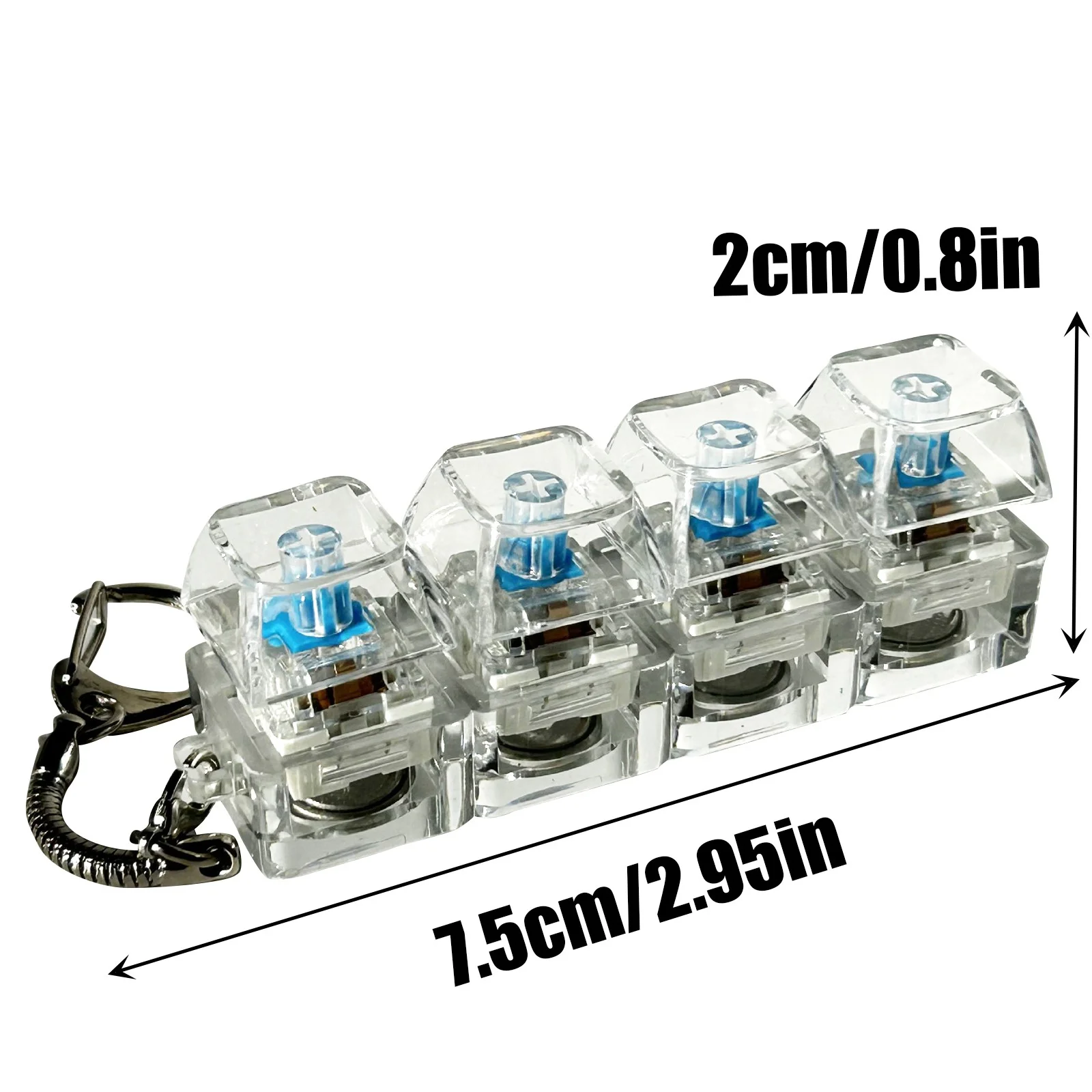 4 Keys Fidget Keyboard Keychain