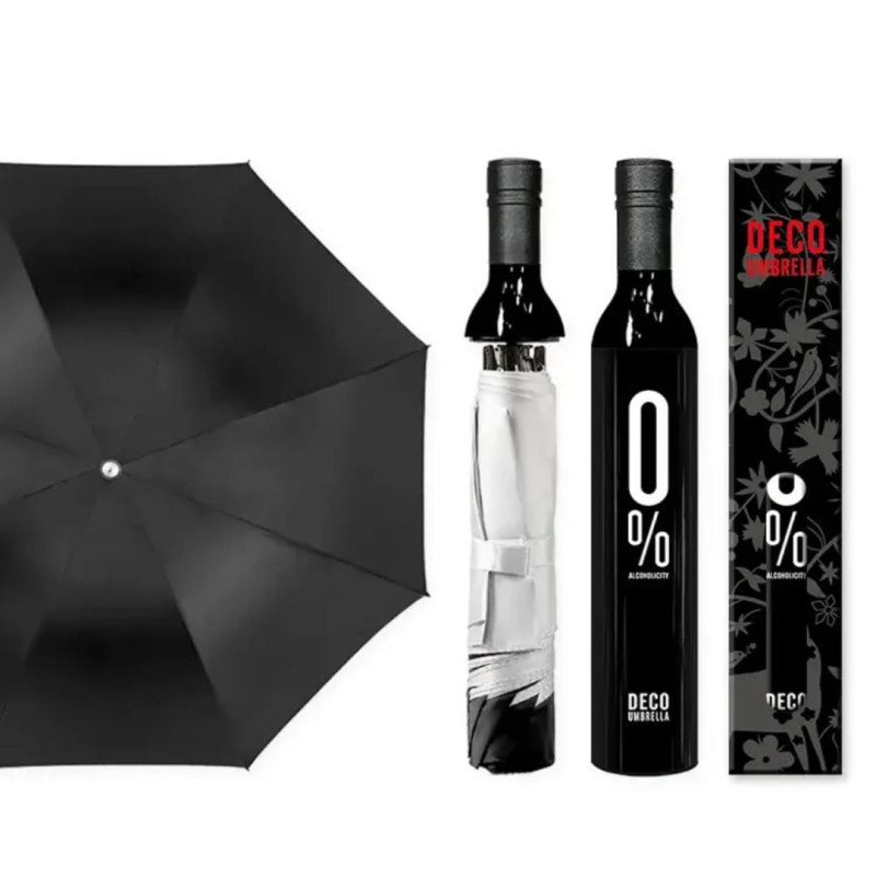 Compact UV Rain Umbrella with Bottle Case