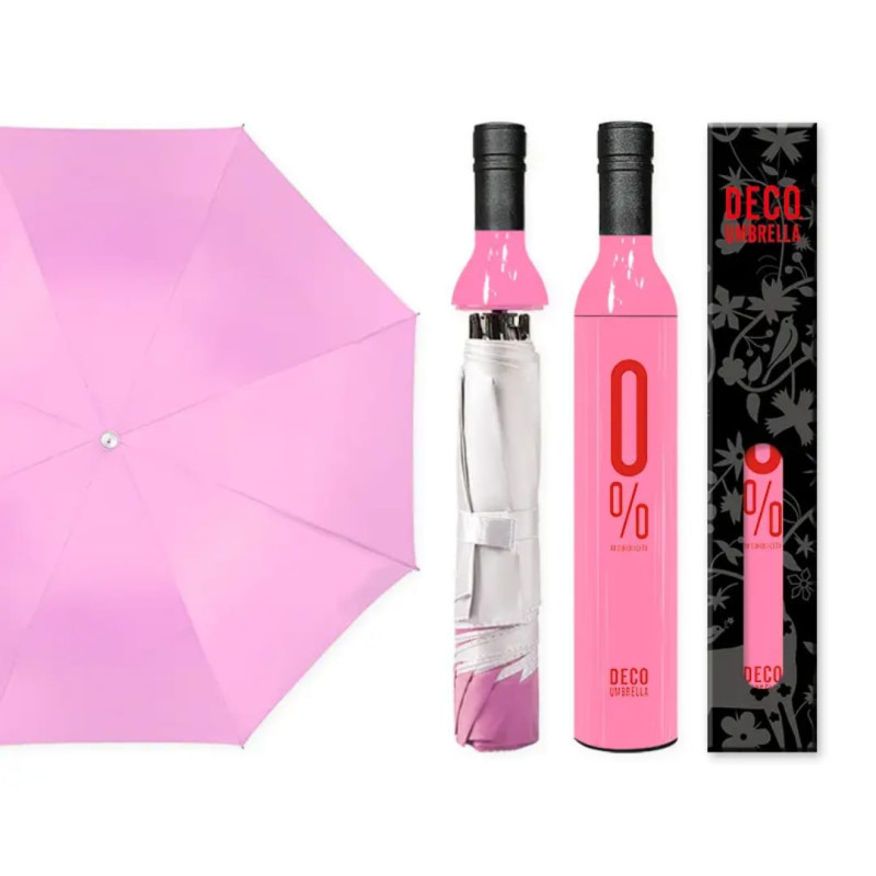 Compact UV Rain Umbrella with Bottle Case