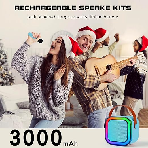 Portable Karaoke System With 2 Wireless Microphones