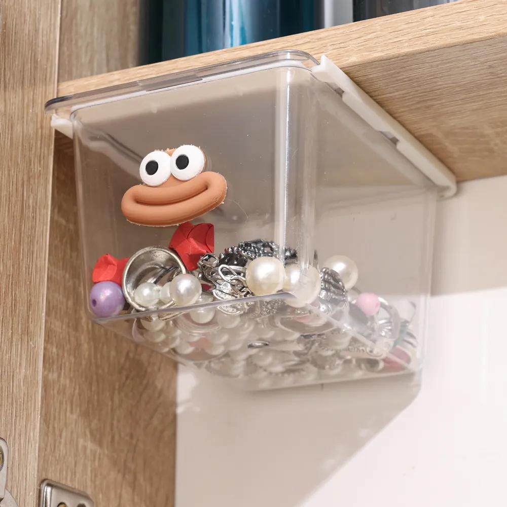 Under Cabinet Clear Plastic Drawer Organizer with Smooth Gliding Rails (3 piece)