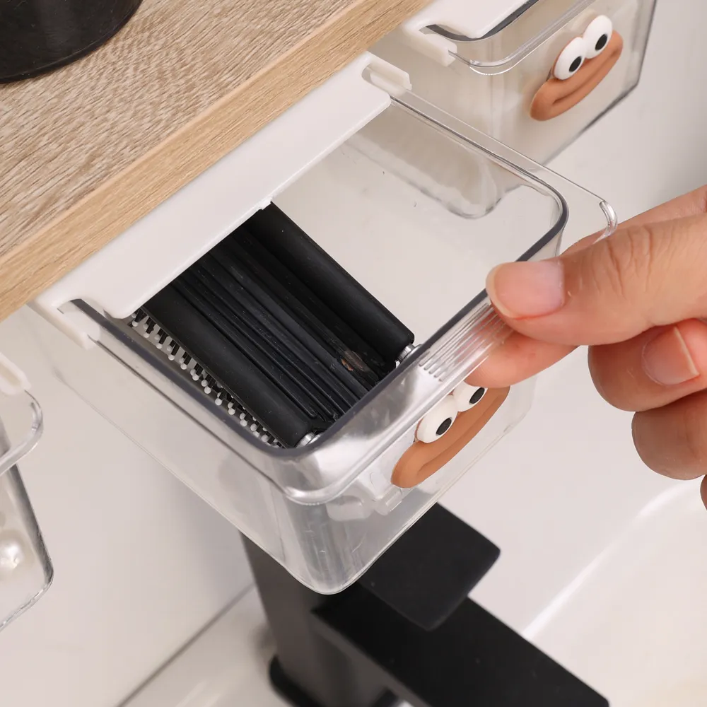 Under Cabinet Clear Plastic Drawer Organizer with Smooth Gliding Rails (3 piece)