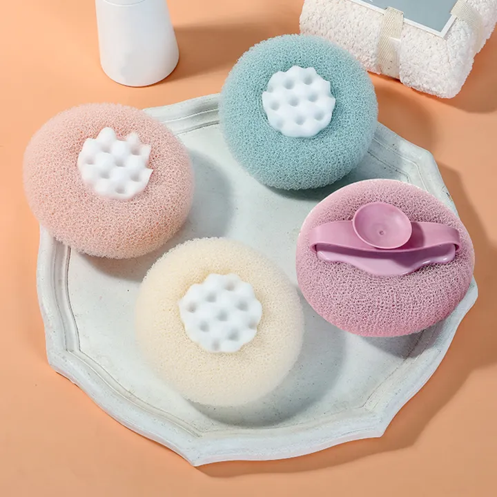 Sunflower Shower Ball with Silicone Exfoliating Scrubber